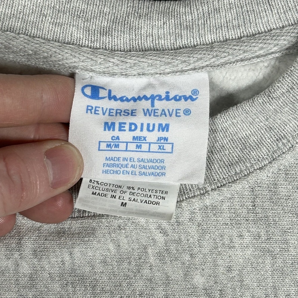 Champion Reverse Weave Wayne State University Sweatshirt Medium Gray #2502 - Picture 2 of 8